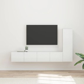 vidaXL Σετ επίπλου τηλεόρασης 3 pcs Υψηλής γυαλάδας λευκό