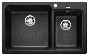 Blanco Naya 8 Anthracite SILGRANIT™ PuraDur™ Γρανιτένιος Νεροχύτης Ένθετος με 2 Γούρνες 81,5x50cm