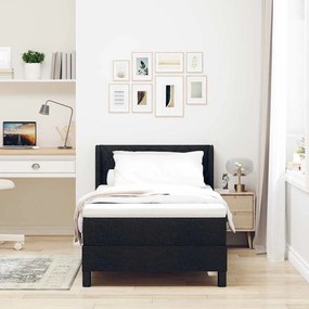 vidaXL Κρεβάτι box spring με στρώμα με στρώμα Μαύρο 100 x 200 cm