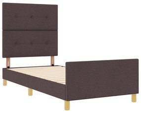 vidaXL Κρεβάτι Σκελετός Σκούρο Καφέ 80x200 εκ. Υφάσματος