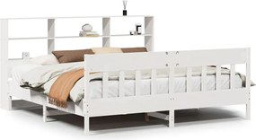 vidaXL Σκελετός Κρεβ. Χωρίς Στρώμα Λευκό 180x200 εκ Μασίφ Πεύκο