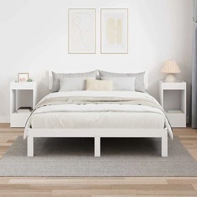 vidaXL End Table 2 pcs Λευκό 30 x 30 x 56 εκ. Επεξεργασμένο ξύλο