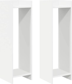 vidaXL Βάση φυτών με ράφι 2 pcs Λευκός 30 x 30 x 100 εκ