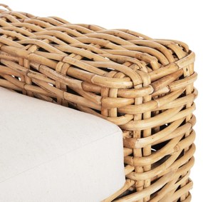 Καρέκλα - Πολυθρόνα TROPEL C9810 Ξύλο Mango με Φυσικό Rattan και Λευκά Μαξιλάρια 110x88x70-85Υεκ. 110x88x85 εκ.