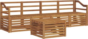 vidaXL Σετ Καναπέ 5 pcs Φυσικό Στερεό Ξύλο Ακακίας