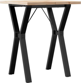 vidaXL Τραπέζι Τραπεζαρίας Πλαίσιο Y Μασίφ Πεύκο/Ατσάλι