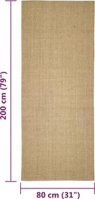 vidaXL Χαλί Σιζάλ για Ονυχοδρόμιο 80 x 200 εκ.