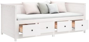 vidaXL Κρεβάτι ημέρας χωρίς στρώμα Λευκό 75x190 cm Στερεό ξύλο πεύκο