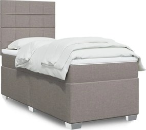 vidaXL Κρεβάτι Boxspring με Στρώμα Taupe 80x200 εκ. Υφασμάτινο