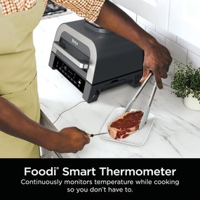 Ηλεκτρική σχάρα 6σε1 Ninja Foodi Smart DG551EU, 1760W, 6 λειτουργίες μαγειρέματος, φριτέζα 4L, κατσαρόλα μαγειρέματος 4L, σχάρα, 260C MAX, Inox/μαύρο