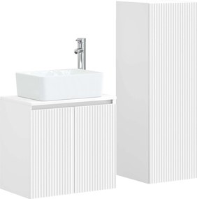 vidaXL Σετ Επίπλων Μπάνιου 2 τμχ. Λευκό 33 x 34,5 x 100 εκ