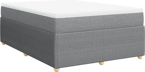 vidaXL Κρεβάτι Boxspring με Στρώμα Ανοιχτό Γκρι 140x200 εκ. Υφασμάτινο