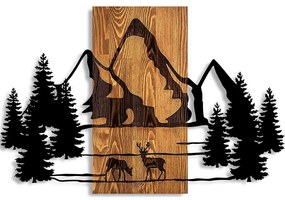Διακοσμητικό Τοίχου Natural Habitat 899SKL2622 57x88cm Black-Walnut Wallity Metal,Wood