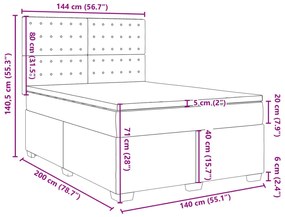 Κρεβάτι Boxspring με Στρώμα Καπουτσίνο 140x200εκ.από Συνθ.Δέρμα - Καφέ