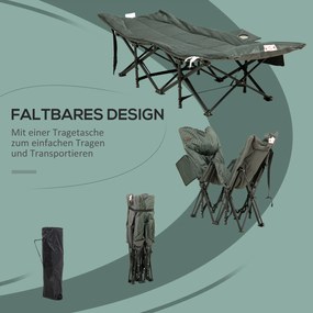 Ξαπλώστρα Outsunny, αναδιπλούμενη, ρυθμιζόμενη πλάτη, με ποτηροθήκη, έως 120 kg, 68 x 186 x 48 εκ., γκρι