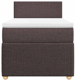 vidaXL Κρεβάτι Boxspring με Στρώμα Σκούρο Καφέ 80x200 εκ. Υφασμάτινο