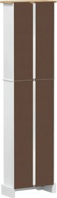 vidaXL Βιβλιοθήκη Λευκό 46 x 20 x 170 εκ. Στερεά ξυλεία πεύκου