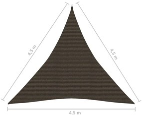 Πανί Σκίασης Καφέ 4,5 x 4,5 x 4,5 μ. από HDPE 160 γρ./μ² - Καφέ