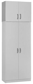 Ντουλάπα Zelia δίφυλλη με πατάρι λευκή 79x42x240εκ. 79x42x240 εκ.