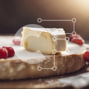 Σετ των 2 Intra Συλλεκτικό Ξύλινο Παζλ Plywood 4mm - Κομμάτι τυρί με Cranberries σε ξύλινη σανίδα Σε Ξύλινο Κουτί - Διαστάσεις: 10x10 cm – 25 κομμάτια