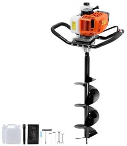 VEVOR Gas Post Hole Digger 63CC 2400W με τρυπάνια 20,3 cm &amp; 1 ράβδο επέκτασης