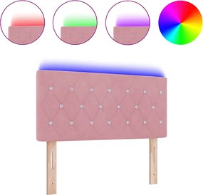 vidaXL LED κεφαλάρι με φώτα λωρίδας LED Ροζ 100 cm Πολυεστέρας