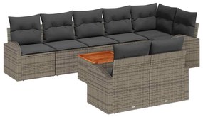 vidaXL Σετ Καναπέ Κήπου 9 pcs Γκρι
