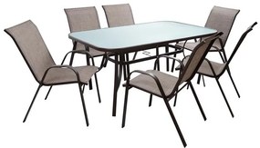 Intrahome ΣΕΤ ΤΡΑΠΕΖΑΡΙΑ ΚΑΦΕ ΜΕΤΑΛΛΙΚΗ 7ΤΜΧ ΜΕ 6ΚΑΡΕΚΛΕΣ ΚΑΙ ΤΡΑΠΕΖΙ 160Χ90 .02 intraho-0009646