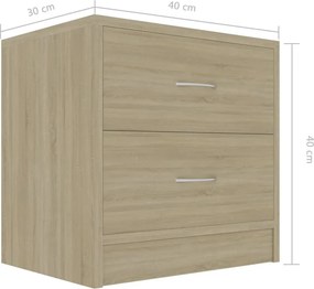 vidaXL Κομοδίνα 2 τεμ. Sonoma Δρυς 40 x 30 x 40 εκ. από Επεξ. Ξύλο
