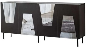 Μπουφές Venice 552NOS1815 180x40x80cm Black-Fume Μοριοσανίδα, Μελαμίνη