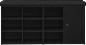 vidaXL Παγκάκι με αποθήκευση Μαύρη Οξυά 102 x 32 x 50 cm