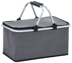 vidaXL Τσάντα Ισοθερμική Πτυσσόμενη Γκρι 46x27x23 εκ. Αλουμινίου
