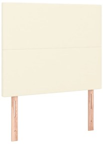 vidaXL Κρεβάτι Boxspring με Στρώμα Κρεμ 100x200εκ. από Συνθετικό Δέρμα
