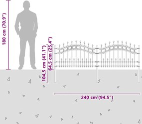 vidaXL Φράχτης Κήπου Kampen Λευκό 240 x 118 εκ