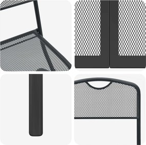vidaXL Σετ Εξωτερικών Επίπλων 9 pcs Ανθρακί Σίδηρος και Χάλυβας