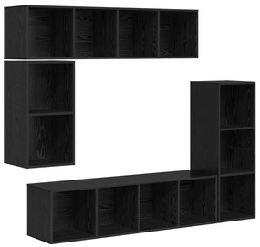 vidaXL Σετ επίπλου τηλεόρασης 4 pcs Μαύρη δρυς Επεξεργασμένο ξύλο