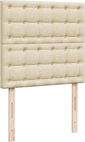 vidaXL Κρεβάτι Boxspring με Στρώμα Κρεμ 80 x 200 εκ. Υφασμάτινο