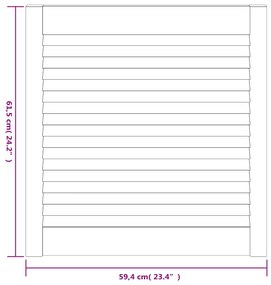 vidaXL Πορτάκια με Περσίδες 2 Τεμ. 61,5x59,4 εκ. από Μασίφ Ξύλο Πεύκου