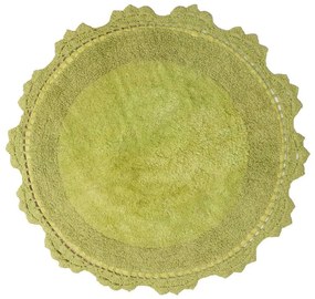 Πατάκι Μπάνιου Στρογγυλό Des. Lace Green Apple Anna Riska 60X60 60x60cm 100% Βαμβάκι