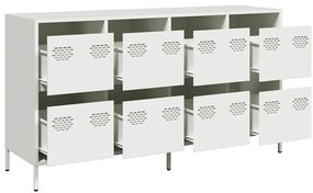 vidaXL Sideboard Λευκό 135x39x73,5 cm Ατσάλι ψυχρής έλασης
