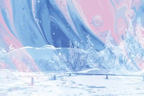 Εικόνα χιονισμένο τοπίο με άγγιγμα διαστήματος