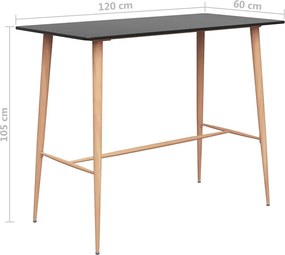 vidaXL Τραπέζι Μπαρ Μαύρο 120 x 60 x 105 εκ.