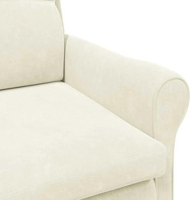 vidaXL Πολυθρόνα Κρεμ Βελούδο