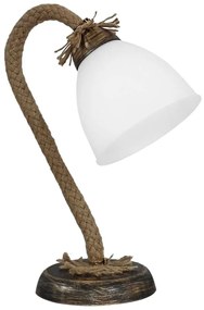 Φωτιστικό Επιτραπέζιο 09-0060 SP-21/Ovo Rope Κούρμπα Ε27 H34,5X26X14cm Bronze Heronia Rope, Metal