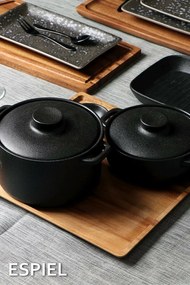 LAVA ΚΑΤΣΑΡΟΛΑ ΡΗΧΗ STONEWARE ΜΑΥΡΗ 20.8χ15.8χ5.8ΕΚ. - ESPIEL - NOL104