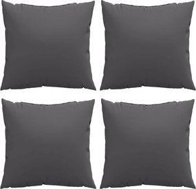 vidaXL Μαξιλάρια Καναπέ 4 τεμ. Ανθρακί 40 x 40 εκ. Υφασμάτινα