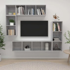 vidaXL Σετ Επίπλων Τηλεόρασης 4Τεμαχίων Γκρι Σκυρ. Επεξεργασμένο Ξύλο
