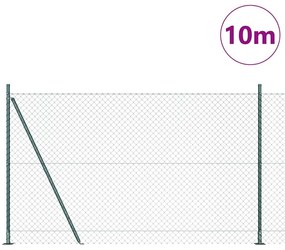 vidaXL Φράκτης από αλυσίδα με στύλους Ασημί 10 x 1.4 μ Ατσάλι