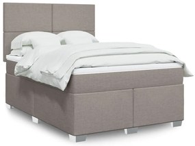 vidaXL Κρεβάτι Boxspring με Στρώμα Taupe 160x200 εκ. Υφασμάτινο