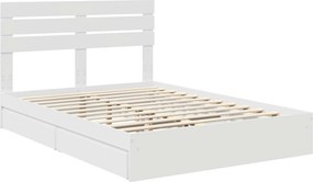 vidaXL Κρεβάτι Αποθήκης Λευκό 160 x 200 cm Επεξεργασμένο Ξύλο